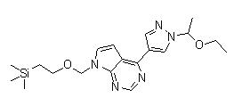4-(1-(1-ethoxyethyl)-1H-pyrazol-4-yl)-7-((2-(trimethylsilyl)ethoxy)methyl)-7H-pyrrolo[2,3-d]pyrimidine|1187595-88-5|Baricitinib  intermediate